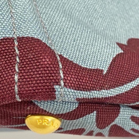 Stunning Prada Canapa Tote Rare Hibiscus Print Shoulder Strap & Dust Bag - Picture 5 of 7